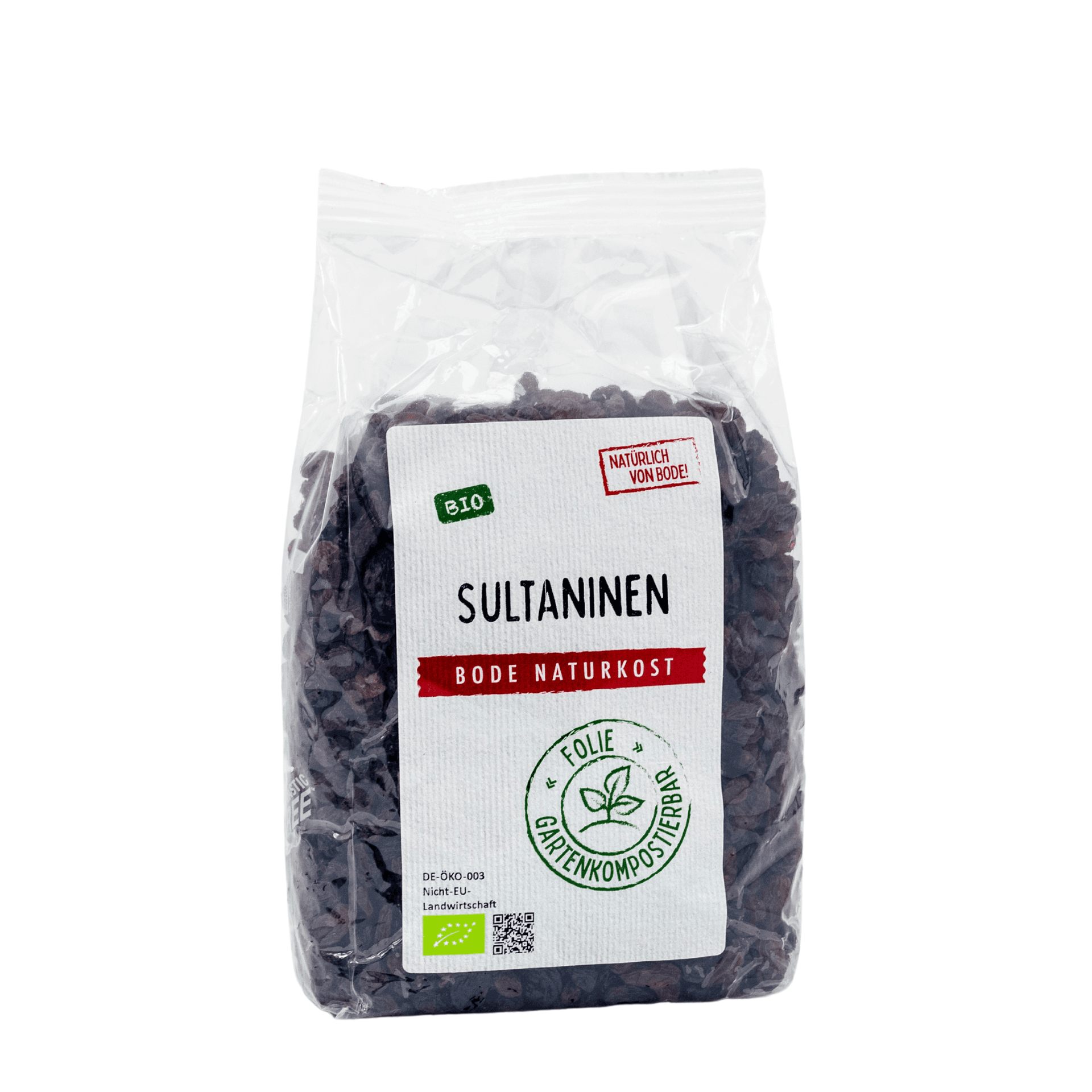 Rodzynki sultanki bio, worek kompostowy 6x500g