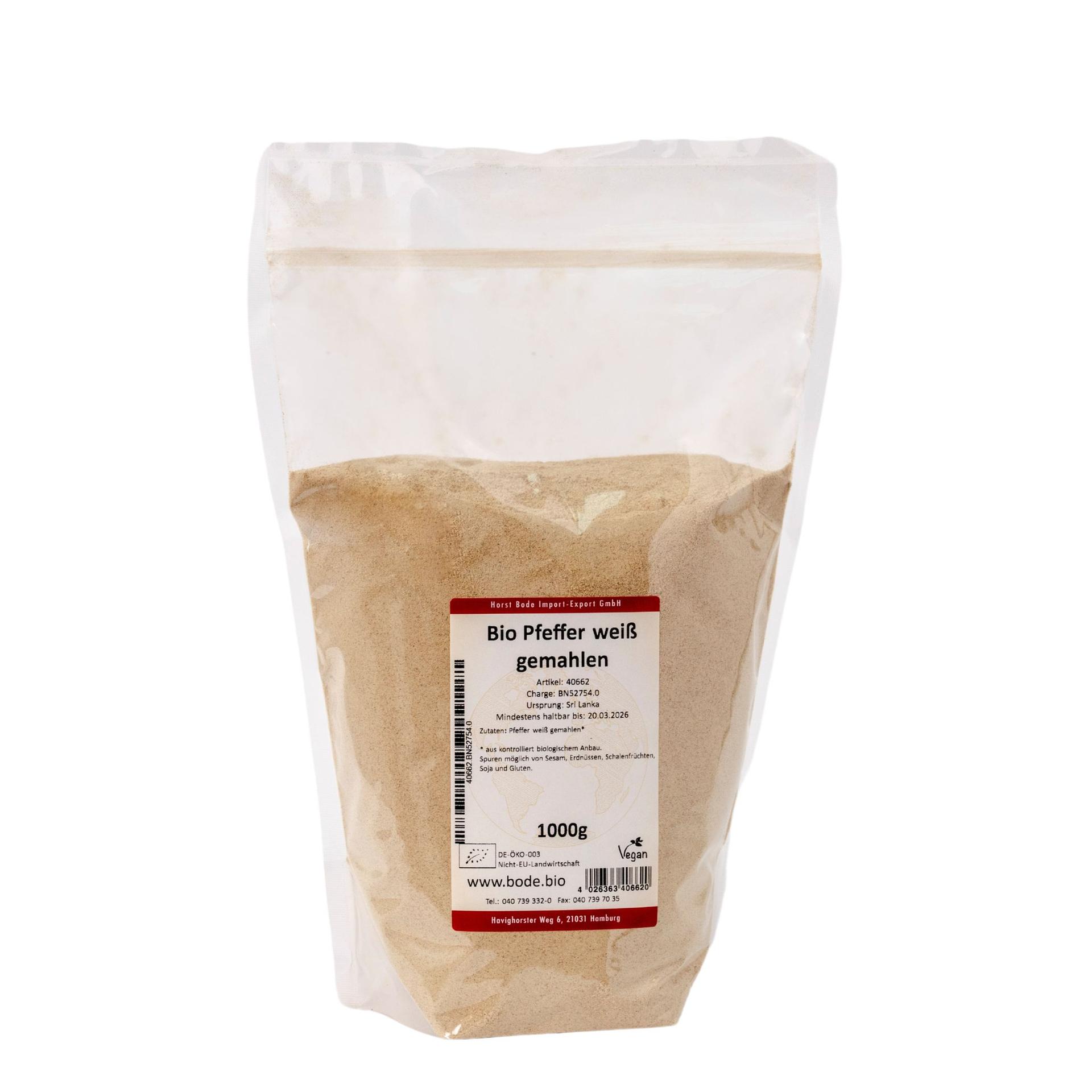 Bialy pieprz mielony Ekologiczny 1kg