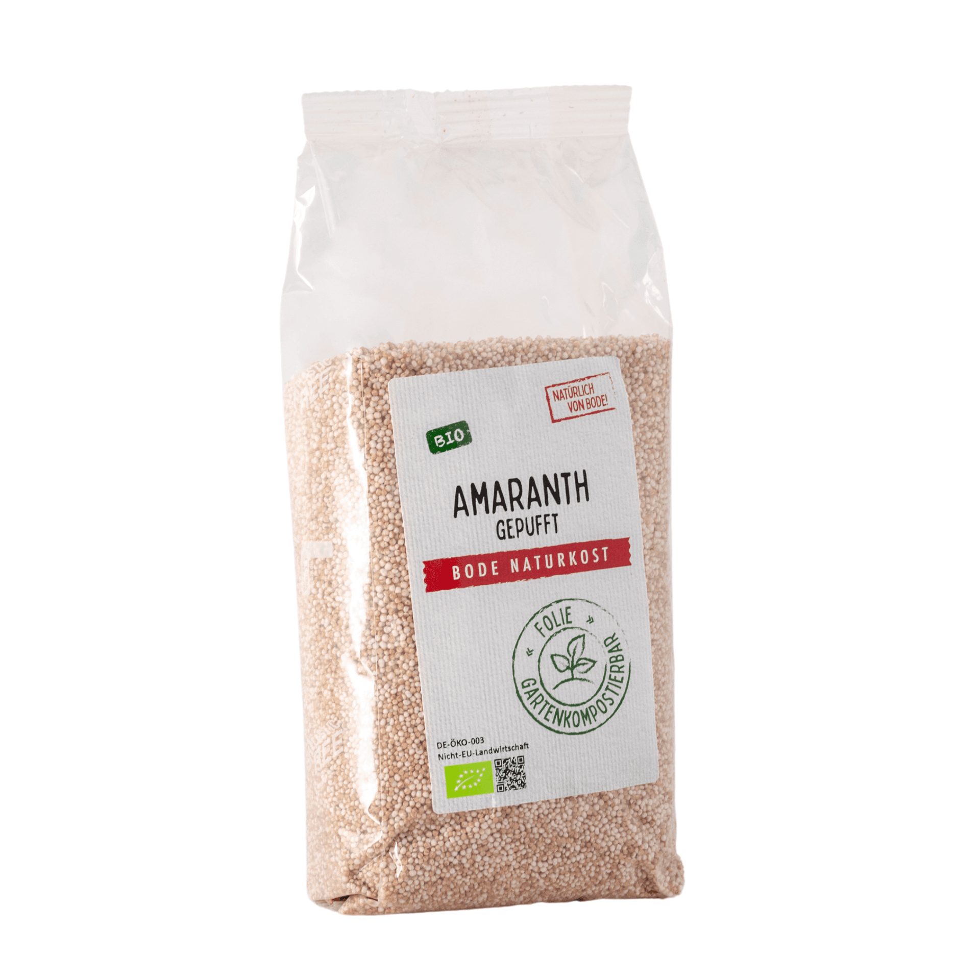 Puchniety amarant ekologiczny, worki kompostowalne 6x150g