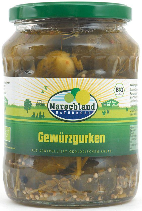 Organic spiced pickles Marschland, pack of 6 x 670g, ATG 6 x 360g