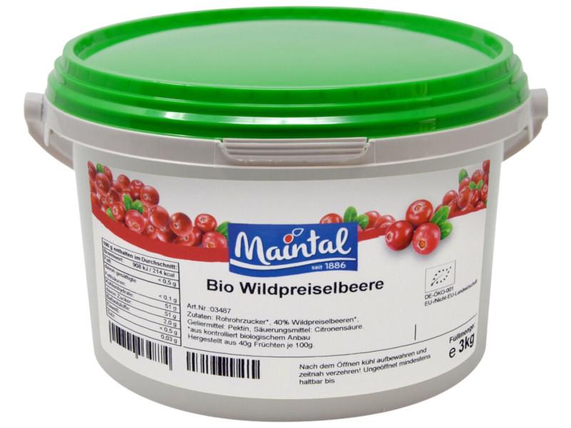 Ekologiczne przygotowanie owocowe z dzikiej zurawiny Maintal 3kg z niemieckim ekologicznym cukrem