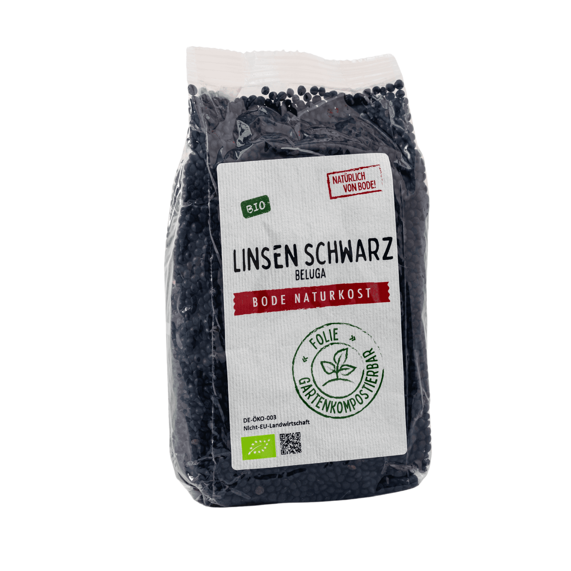 Czarne soczewica bio (Beluga), worek kompostowy 6x500g