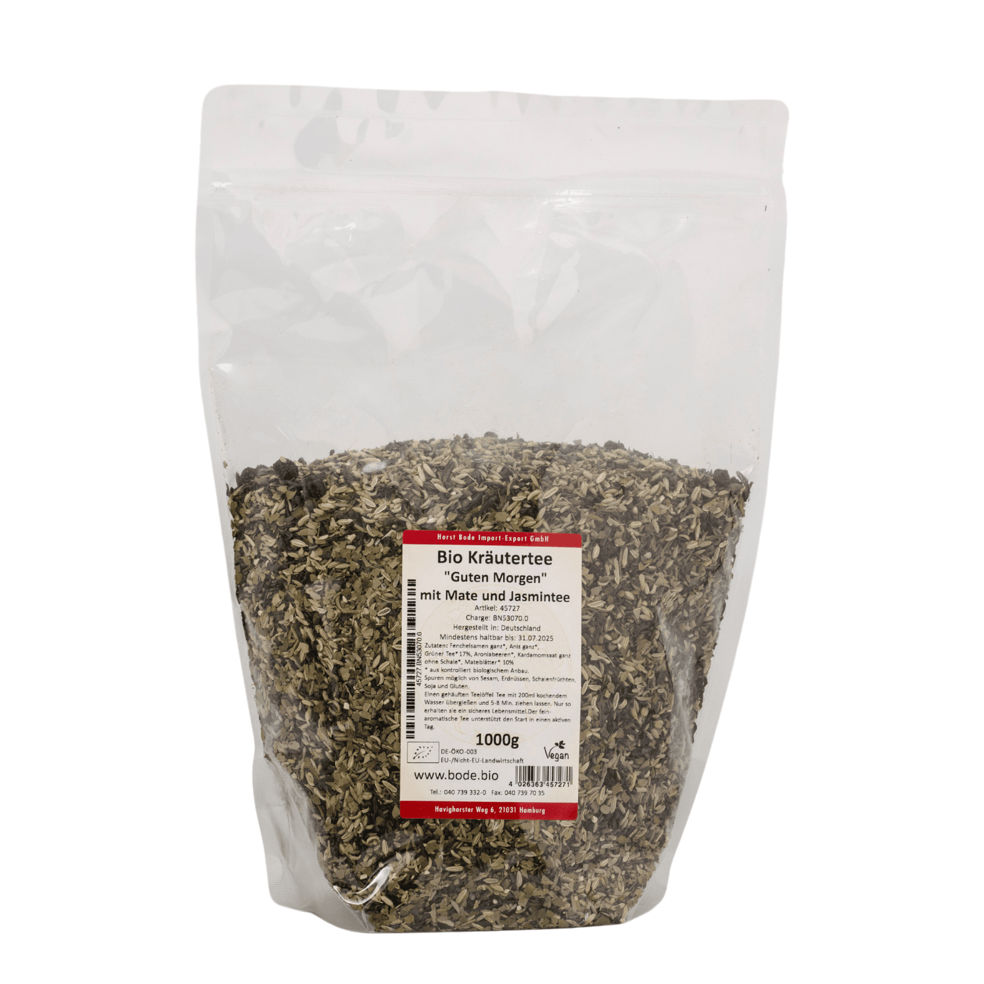 Herbata ziolowa "Dobre rano" ekologiczna z herbata mate i jasmynowa 1kg