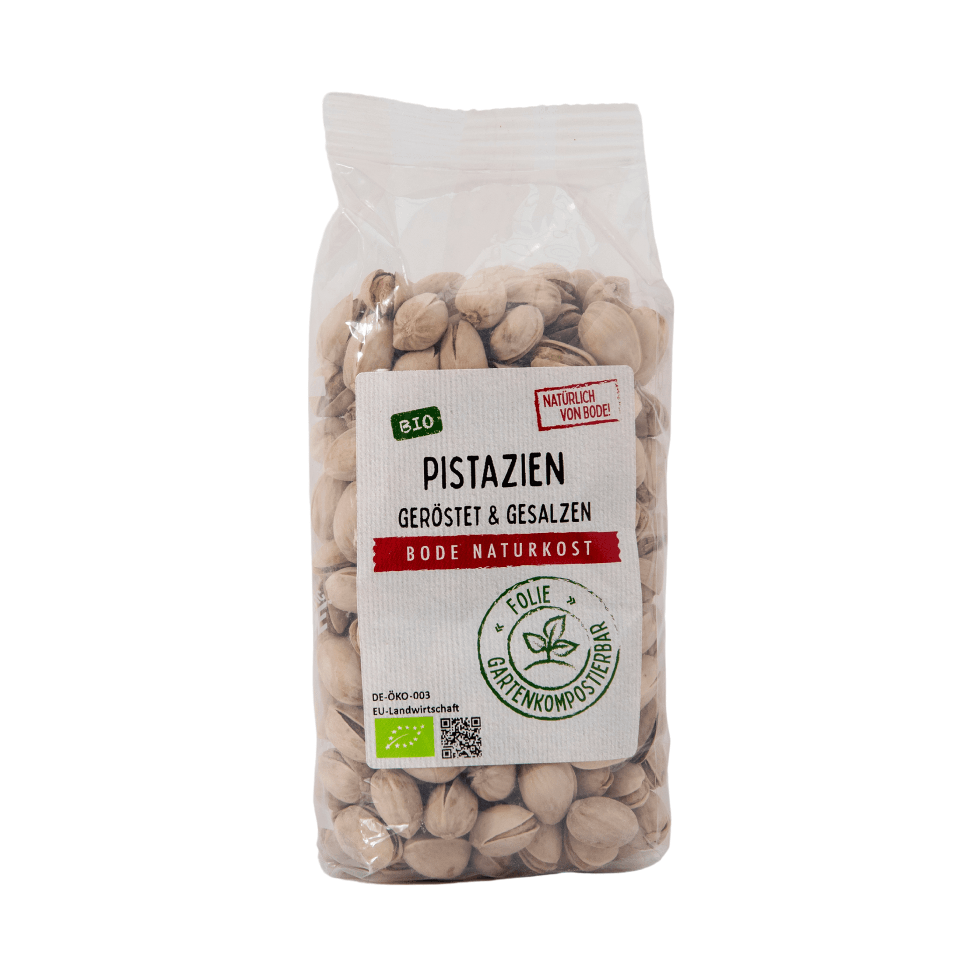 Pistacje prażone i solone w skorupie z bio, worek kompostowany 6x250g