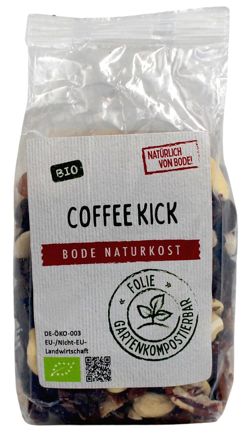 Ekologiczny Coffee Kick (Mieszanka orzechowo-owocowa Espresso) w woreczku podatnym na kompostowanie 6x200g