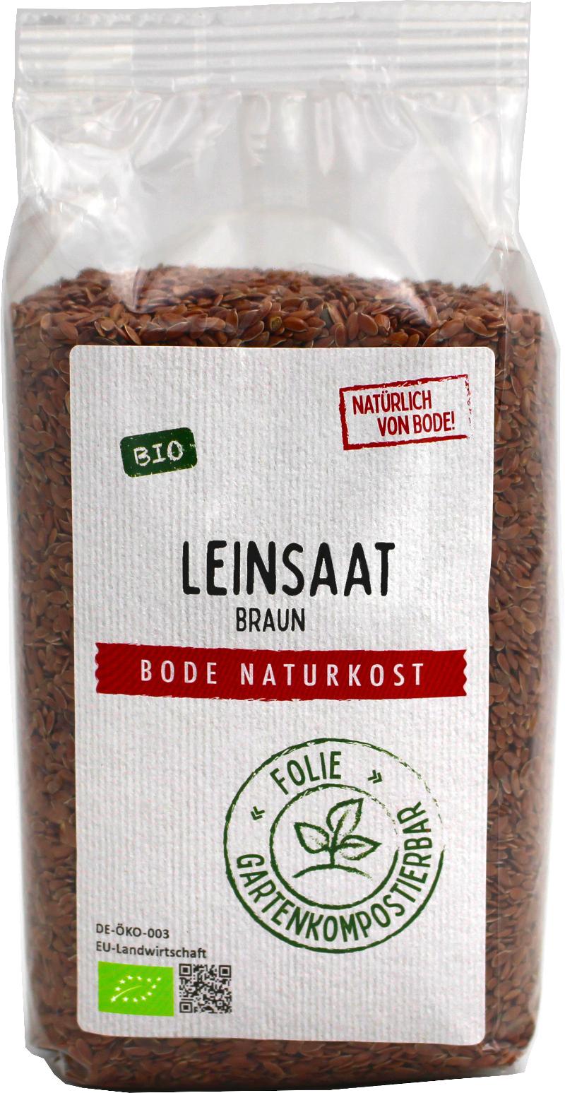 Ekologiczne nasiona lnu brunatne, worek kompostowany 500g, pochodzenie UE