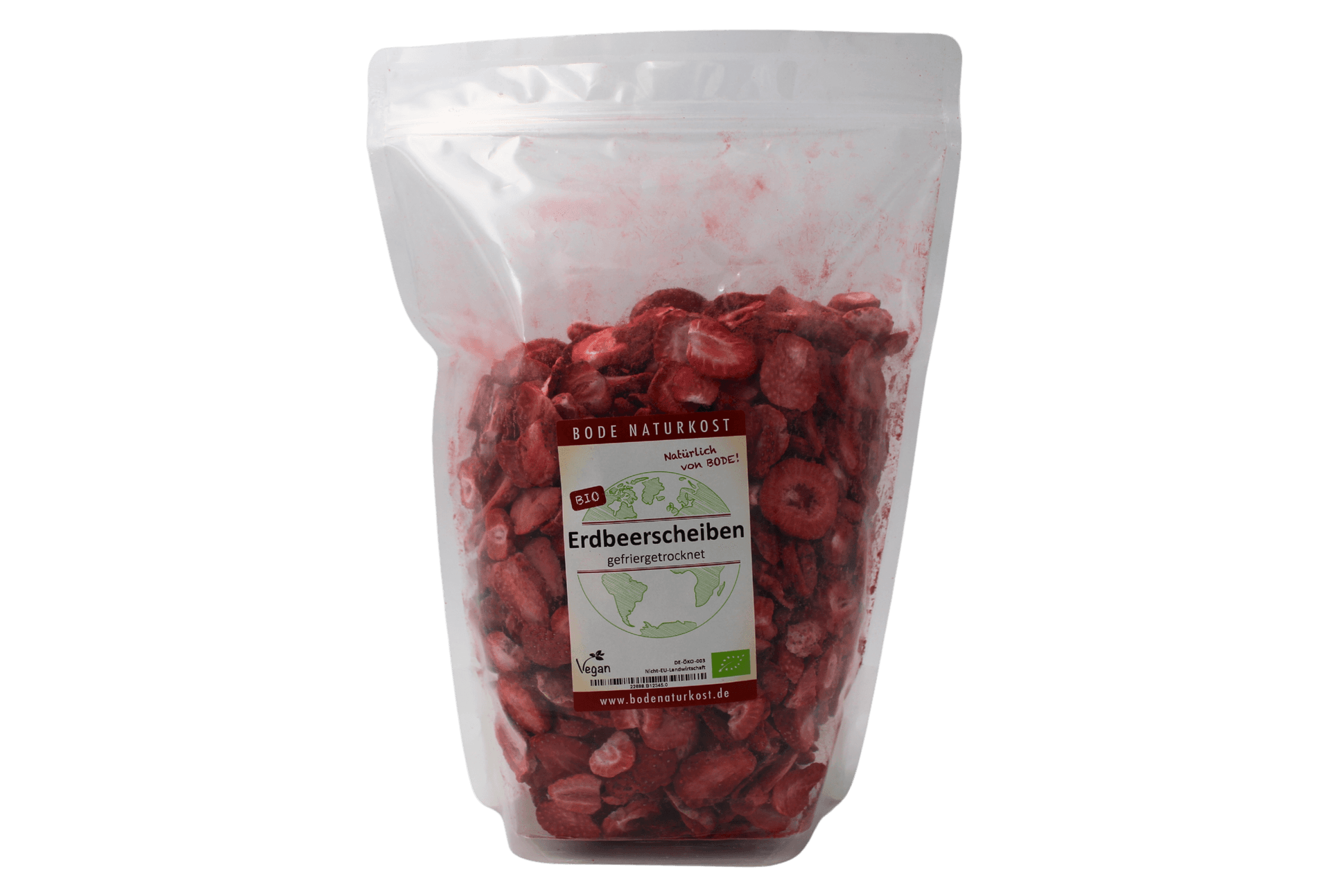 IN BEARBEITUNG Erdbeerscheiben gefriergetrocknet bio 300g
