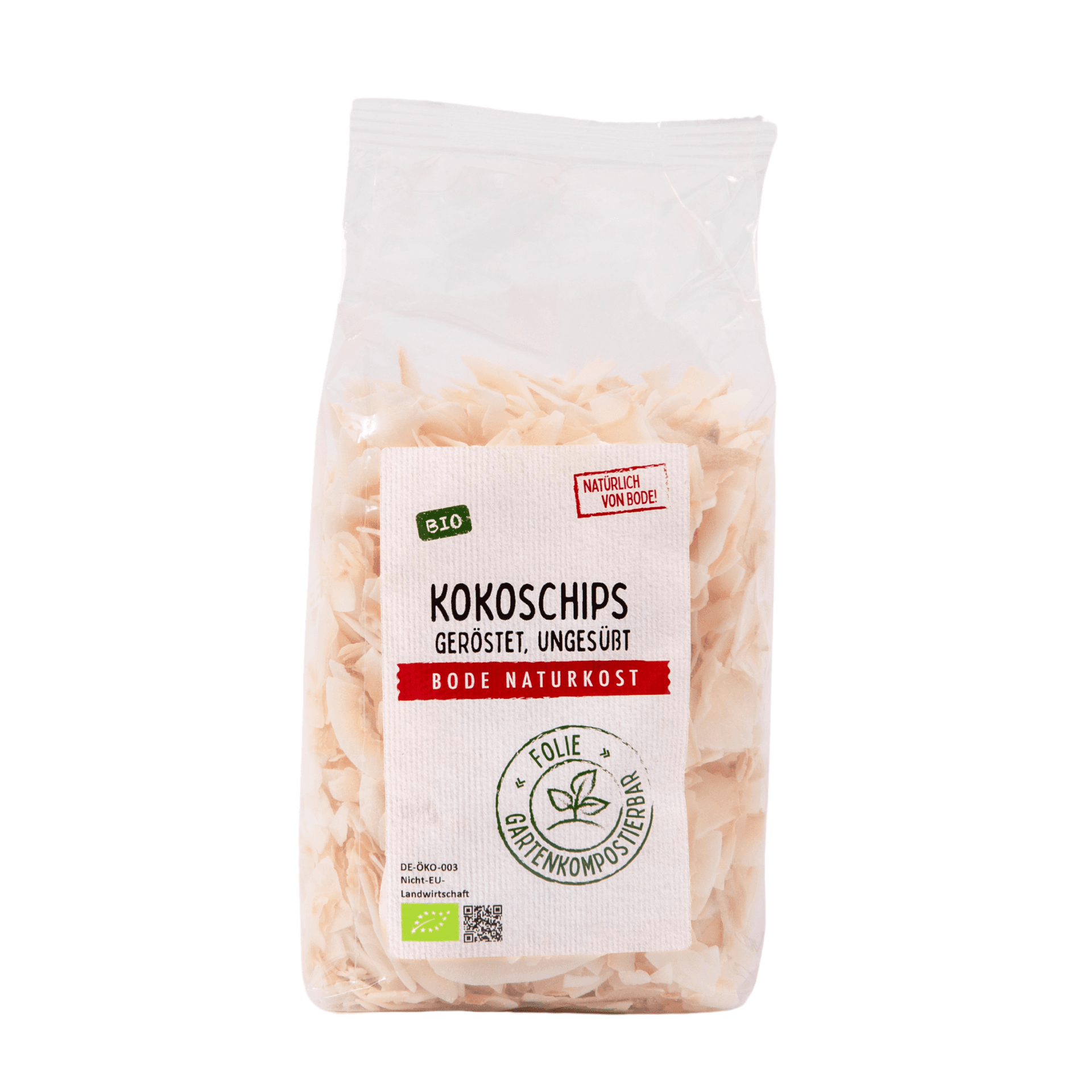 Ekologiczne chipsy z kokosa prazone, nieslodzone, worek kompostowany 6x250g