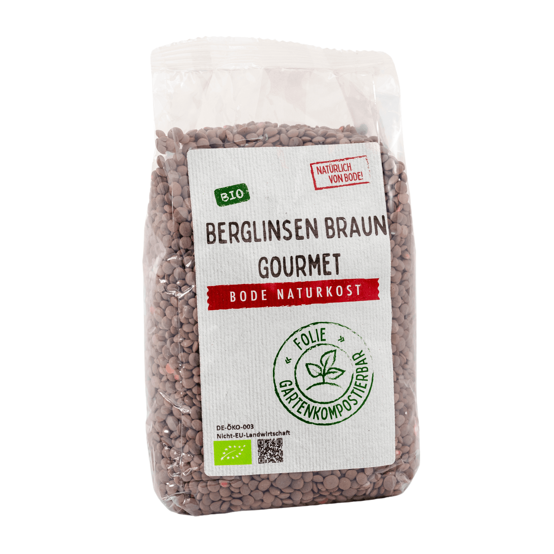 Ekologiczne soczewica górska brązowa (Gourmet) w worku kompostowalnym 6x500g