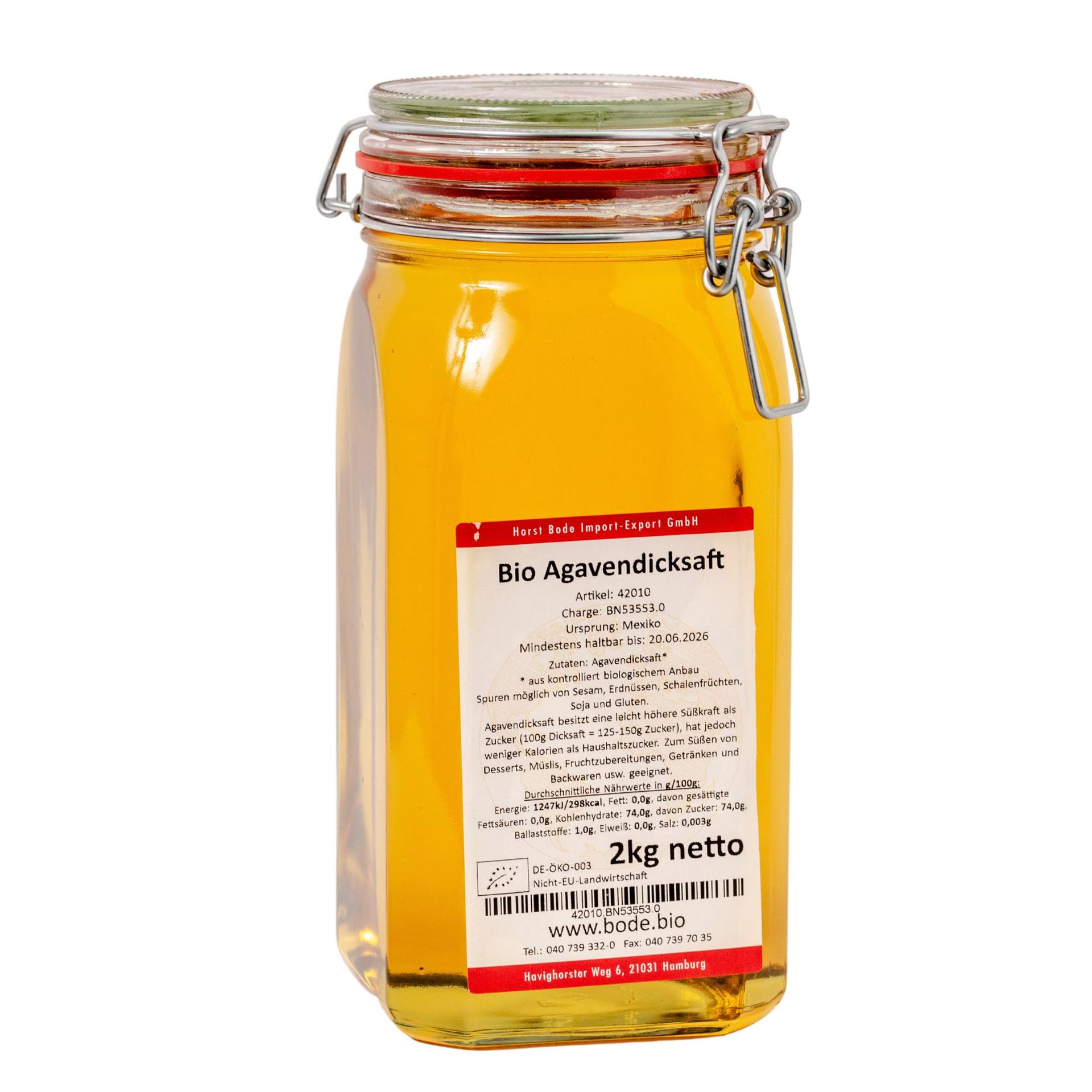 Ekologiczny syrop agawowy w szklanej oprawie 2 kg
