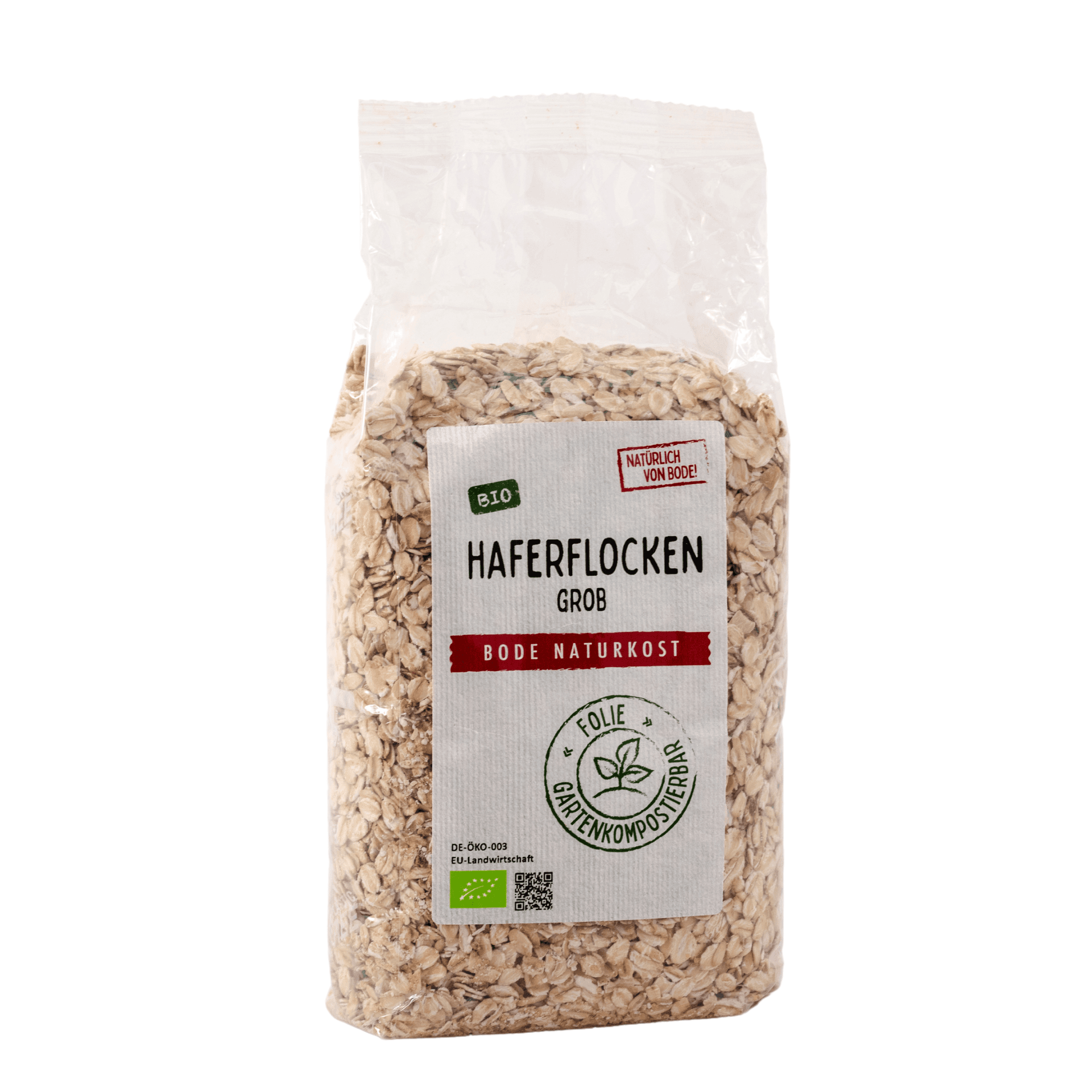 Grube platki owsiane ekologiczne, worek kompostowy 6x500g