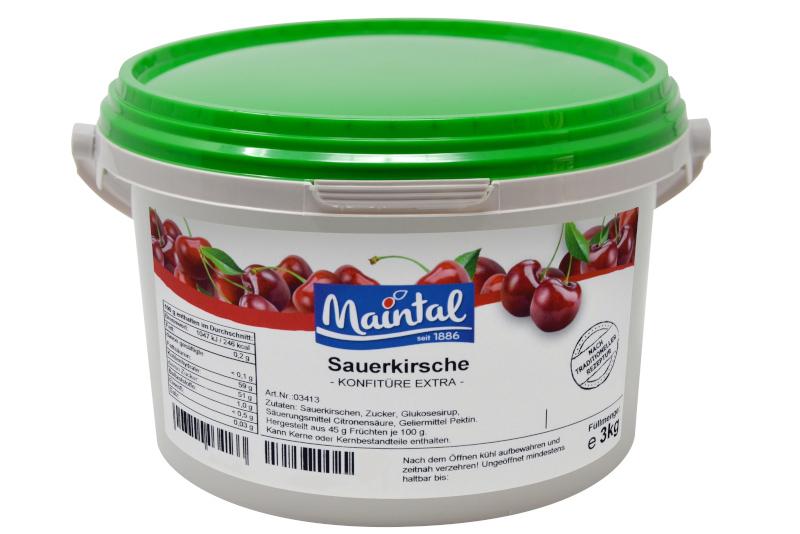 Ekologiczne powidla wisniowe Maintal 3kg z niemieckim cukrem ekologicznym