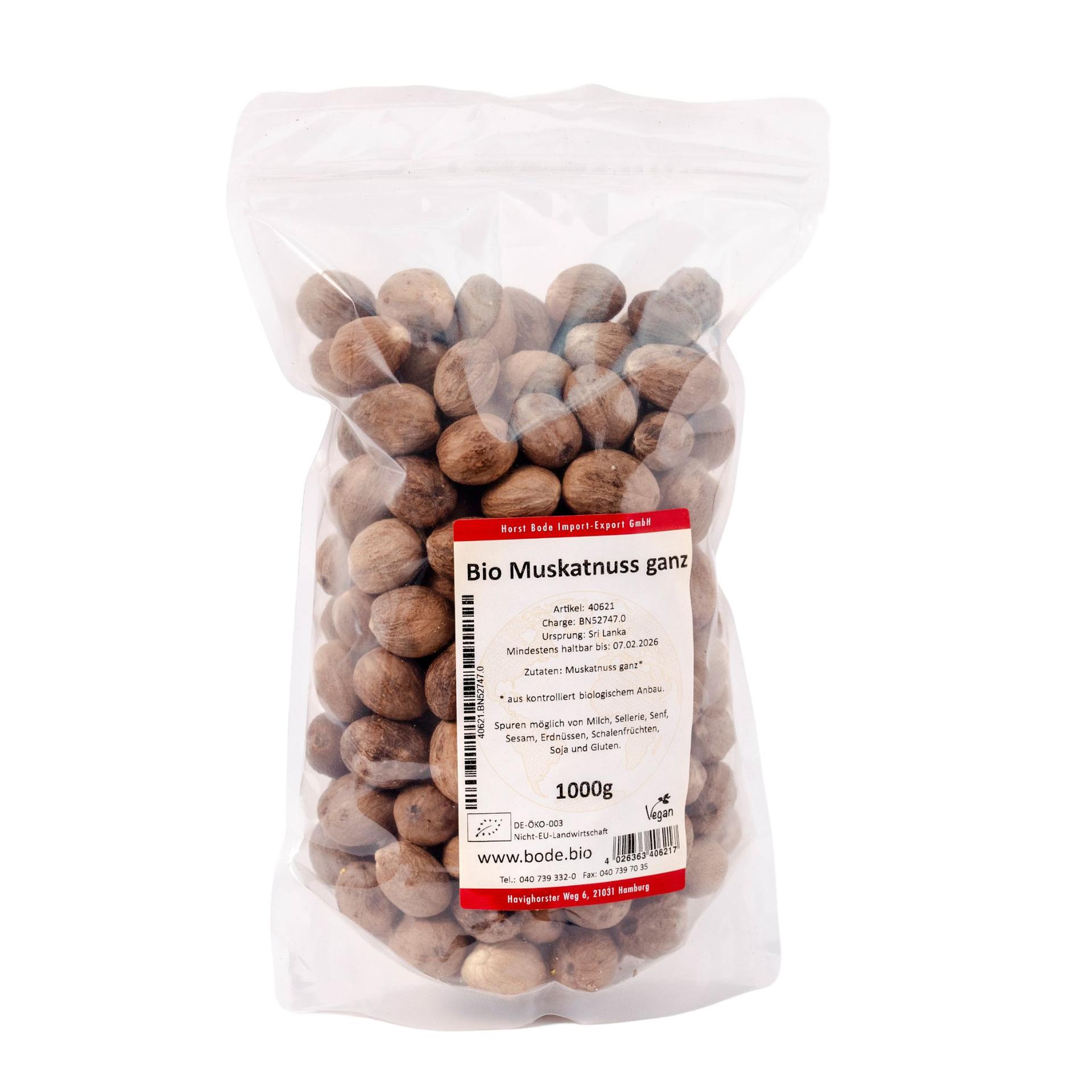 Ekologiczne całe orzechy muszkatołowe 1kg