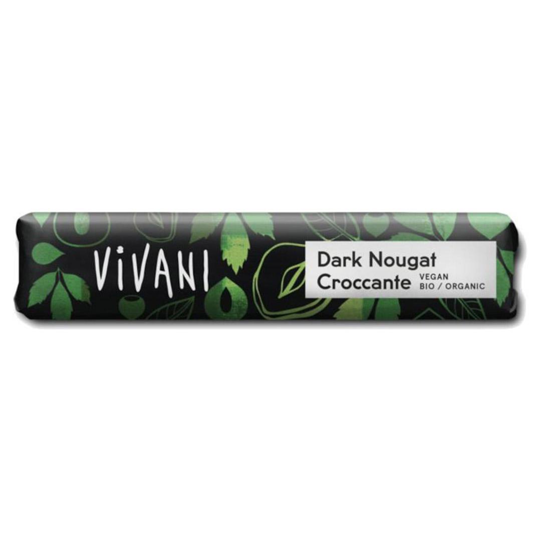 Baton czekoladowy Dark Nougat Croccante bio Vivani 18x35g